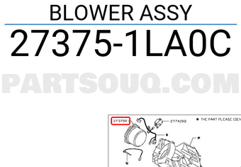 Nissan 273751LA0C BLOWER ASSY