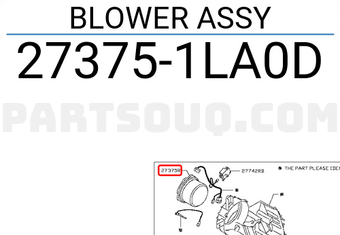 Nissan 273751LA0D BLOWER ASSY