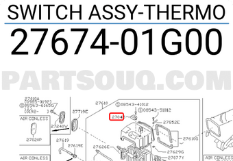 Nissan 2767401G00 SWITCH ASSY-THERMO