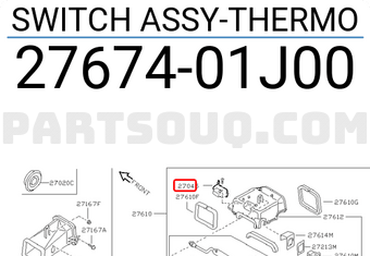 Nissan 2767401J00 SWITCH ASSY-THERMO
