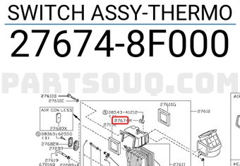 Nissan 276748F000 SWITCH ASSY-THERMO