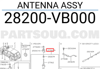 Nissan 28200VB000 ANTENNA ASSY