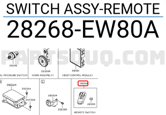Nissan 28268EW80A SWITCH ASSY-REMOTE