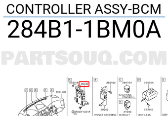 Nissan 284B11BM0A CONTROLLER ASSY-BCM