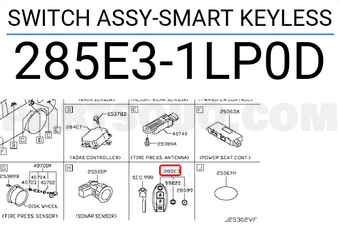 Nissan 285E31LP0D SWITCH ASSY-SMART KEYLESS