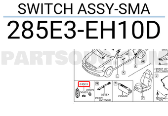 Nissan 285E3EH10D SWITCH ASSY-SMA