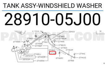 Nissan 2891005J00 TANK ASSY-WINDSHIELD WASHER