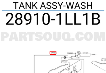 Nissan 289101LL1B TANK ASSY-WASH