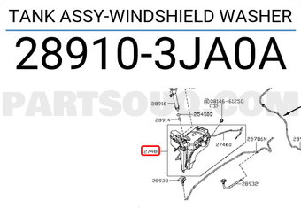 Nissan 289103JA0A TANK ASSY-WINDSHIELD WASHER