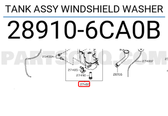Nissan 289106CA0B TANK ASSY WINDSHIELD WASHER