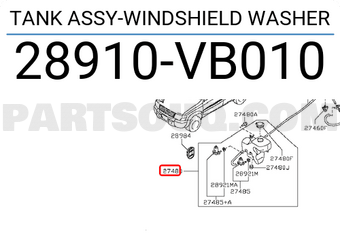 Nissan 28910VB010 TANK ASSY-WINDSHIELD WASHER