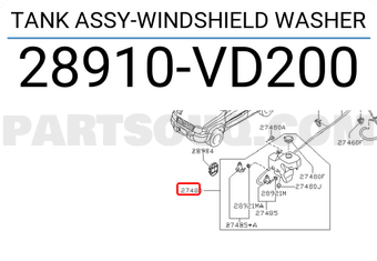 Nissan 28910VD200 TANK ASSY-WINDSHIELD WASHER