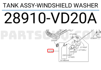 Nissan 28910VD20A TANK ASSY-WINDSHIELD WASHER