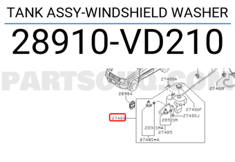Nissan 28910VD210 TANK ASSY-WINDSHIELD WASHER