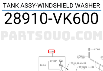 Nissan 28910VK600 TANK ASSY-WINDSHIELD WASHER