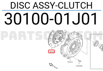 Nissan 3010001J01 DISC ASSY-CLUTCH