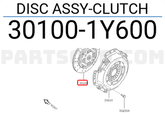 Nissan 301001Y600 DISC ASSY-CLUTCH