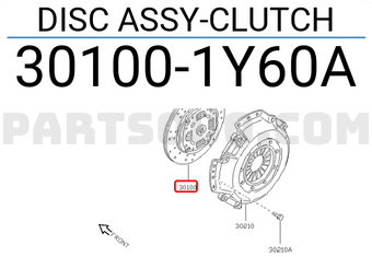 Nissan 301001Y60A DISC ASSY-CLUTCH