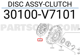 Nissan 30100V7101 DISC ASSY-CLUTCH