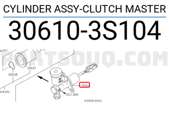 Nissan 306103S104 CYLINDER ASSY-CLUTCH MASTER
