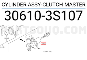 Nissan 306103S107 CYLINDER ASSY-CLUTCH MASTER