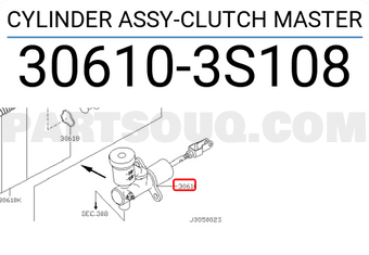 Nissan 306103S108 CYLINDER ASSY-CLUTCH MASTER