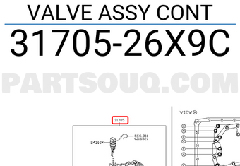 Nissan 3170526X9C VALVE ASSY CONT