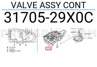 Nissan 3170529X0C VALVE ASSY CONT
