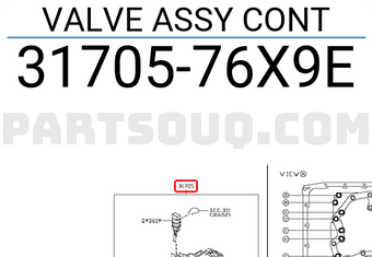 Nissan 3170576X9E VALVE ASSY CONT