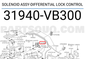Nissan 31940VB300 SOLENOID ASSY-DIFFERENTIAL LOCK CONTROL