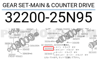 Nissan 3220025N95 GEAR SET-MAIN & COUNTER DRIVE