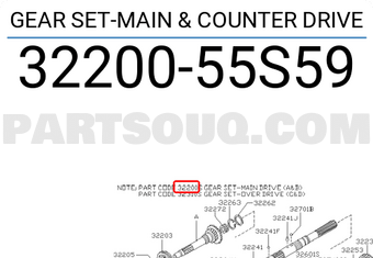 Nissan 3220055S59 GEAR SET-MAIN & COUNTER DRIVE