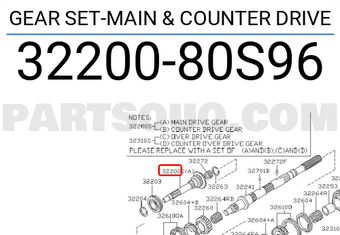 Nissan 3220080S96 GEAR SET-MAIN & COUNTER DRIVE