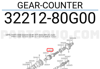 Nissan 3221280G00 GEAR-COUNTER