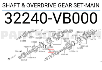 Nissan 32240VB000 SHAFT & OVERDRIVE GEAR SET-MAIN