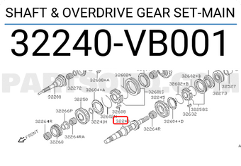 Nissan 32240VB001 SHAFT & OVERDRIVE GEAR SET-MAIN