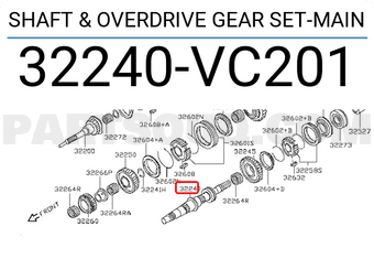 Nissan 32240VC201 SHAFT & OVERDRIVE GEAR SET-MAIN
