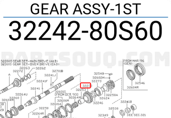 Nissan 3224280S60 GEAR ASSY-1ST