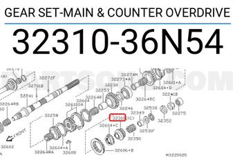 Nissan 3231036N54 GEAR SET-MAIN & COUNTER OVERDRIVE