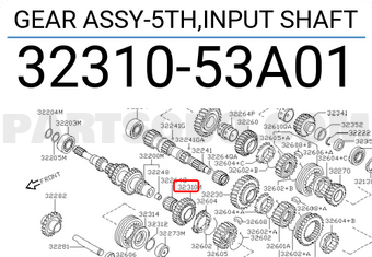 Nissan 3231053A01 GEAR ASSY-5TH,INPUT SHAFT