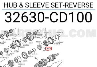 Nissan 32630CD100 HUB & SLEEVE SET-REVERSE