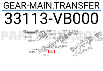 Nissan 33113VB000 GEAR-MAIN,TRANSFER