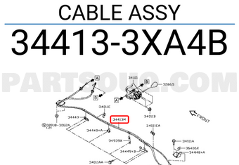 Nissan 344133XA4B CABLE ASSY