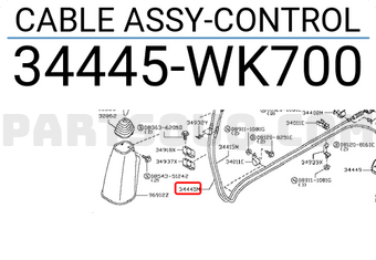 Nissan 34445WK700 CABLE ASSY-CONTROL