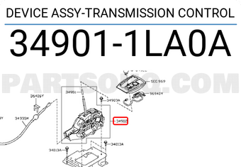 Nissan 349011LA0A DEVICE ASSY-TRANSMISSION CONTROL