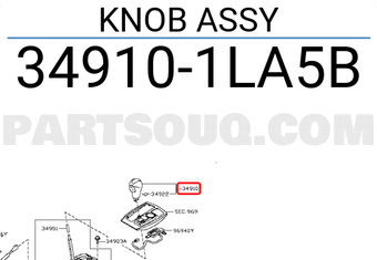 Nissan 349101LA5B KNOB ASSY