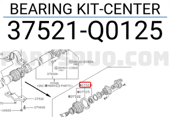 Nissan 37521Q0125 BEARING KIT-CENTER