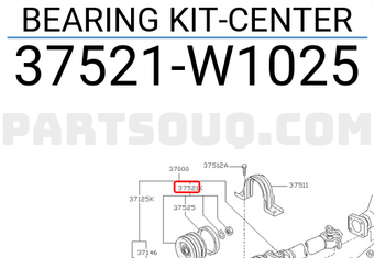 Nissan 37521W1025 BEARING KIT-CENTER