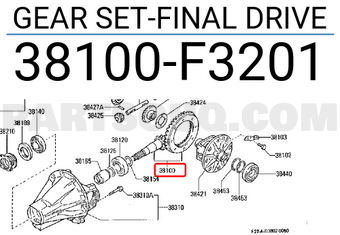 Nissan 38100F3201 GEAR SET-FINAL DRIVE