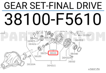 Nissan 38100F5610 GEAR SET-FINAL DRIVE